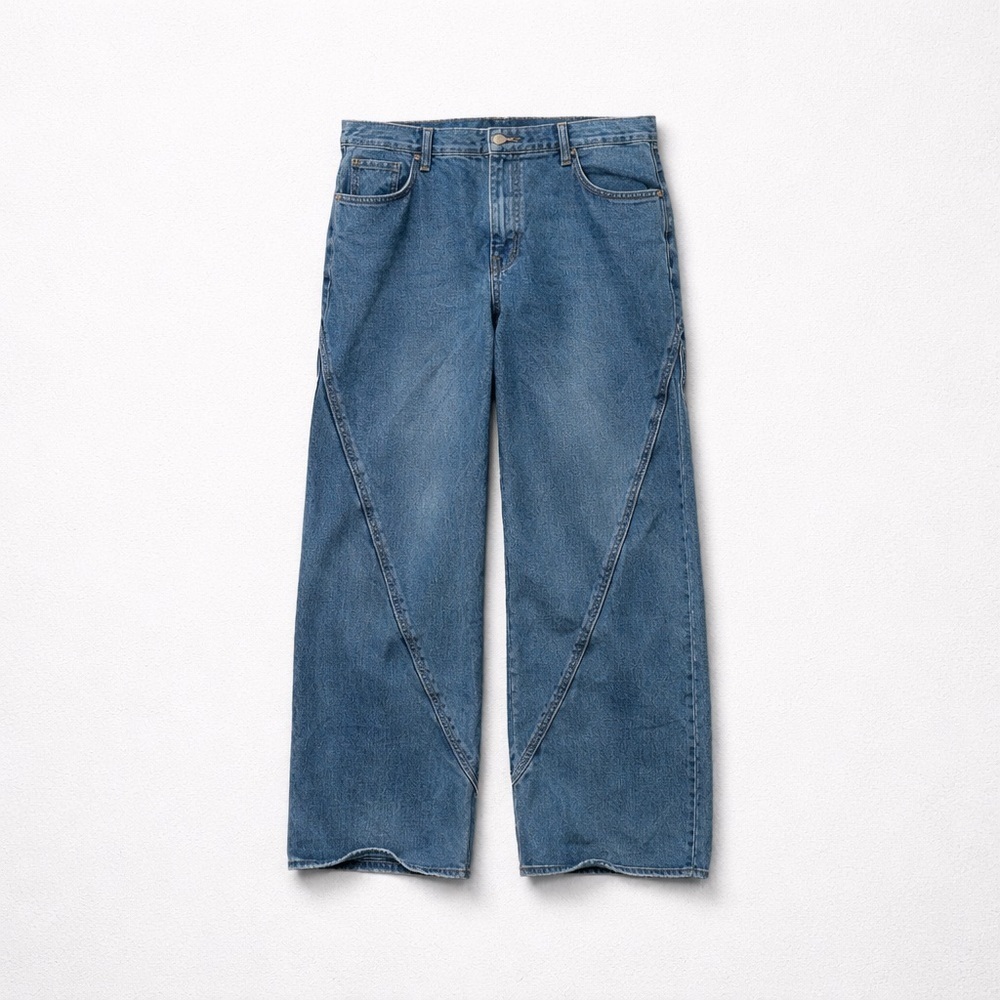 Stylish Blue Wide-Leg Zippers Fashion Nova Jeans 15W